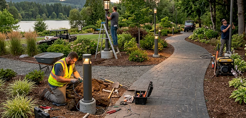 Landscape Post, Pole, and Bollard Lighting Installation in Titusville