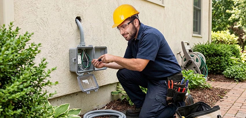 Outdoor Outlet Installation on Vinyl Siding in Titusville